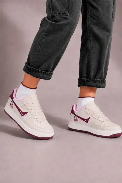 Kız Çocuk ve Yetişkin Unisex Günlük Spor Ayakkabı Sneaker 36-40 Numara — Bej