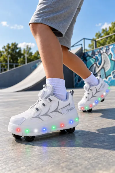 LED Işıklı Patenli Spor Ayakkabı 36-40 Numara Tekerlekli Unisex Sneaker