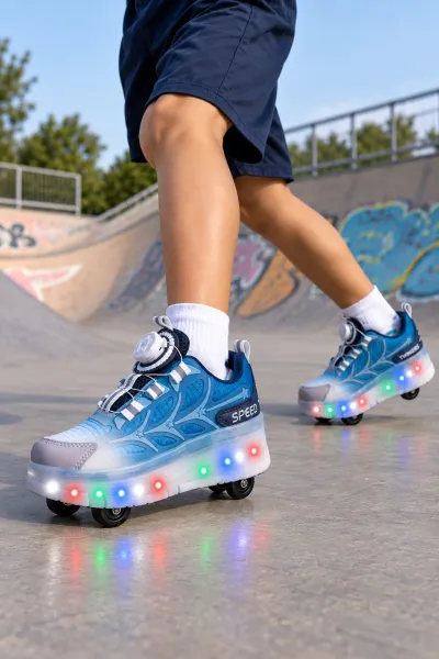 LED Işıklı Patenli Spor Ayakkabı 36-40 Numara Tekerlekli Unisex Sneaker