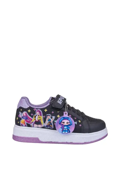 K-Pop Kız Çocuk Spor Ayakkabısı, Sneaker — Siyah-Lila