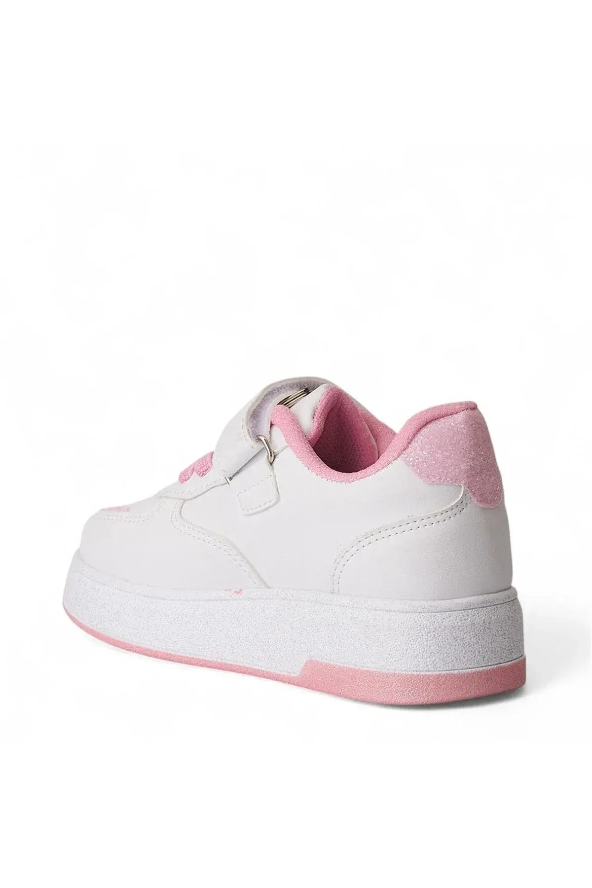 Figürlü Baskılı Kız Çocuk Spor Ayakkabısı Sneaker (Dar Kalıp — 1 Numara Büyük Alınız) — Beyaz-Pembe 3