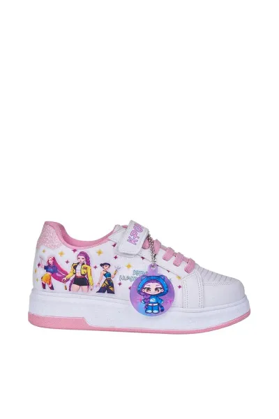 K-Pop Kız Çocuk Spor Ayakkabısı, Sneaker — Beyaz-Pembe