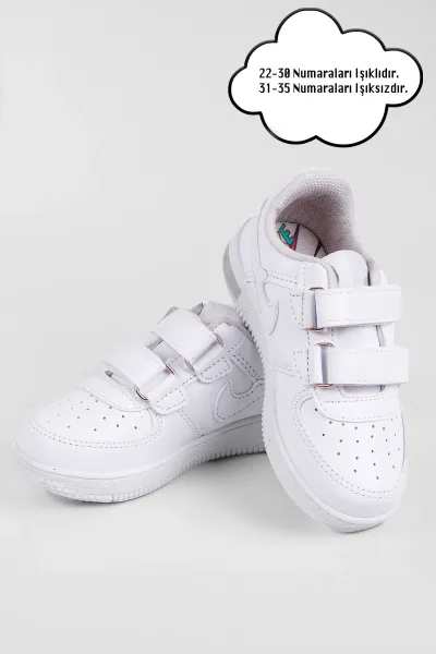 Işıklı Bebek ve Çocuk Ortopedik Destekli Sneaker Beyaz