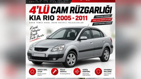Kia Rio Aksesuar Rehberi: Rüzgarlık, Paspas, Bagaj Havuzu, Branda