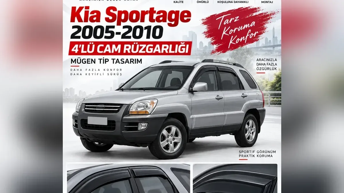 Kia Sportage Rehberi: Rüzgarlık, Paspas Seti, Araca Özel Kılıf, Stepne
