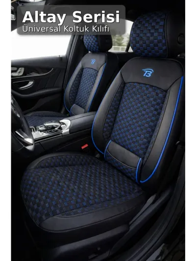 Volvo S40 2012-2016 Koltuk Kılıfı Altay Serisi Siyah Mavi