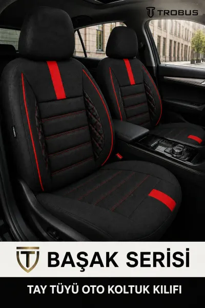 Riva Serisi Koltuk Kılıfı (Binek) Siyah Kırmızı