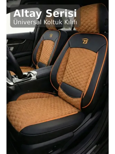 Volvo S40 2012-2016 Koltuk Kılıfı Altay Serisi Taba Siyah
