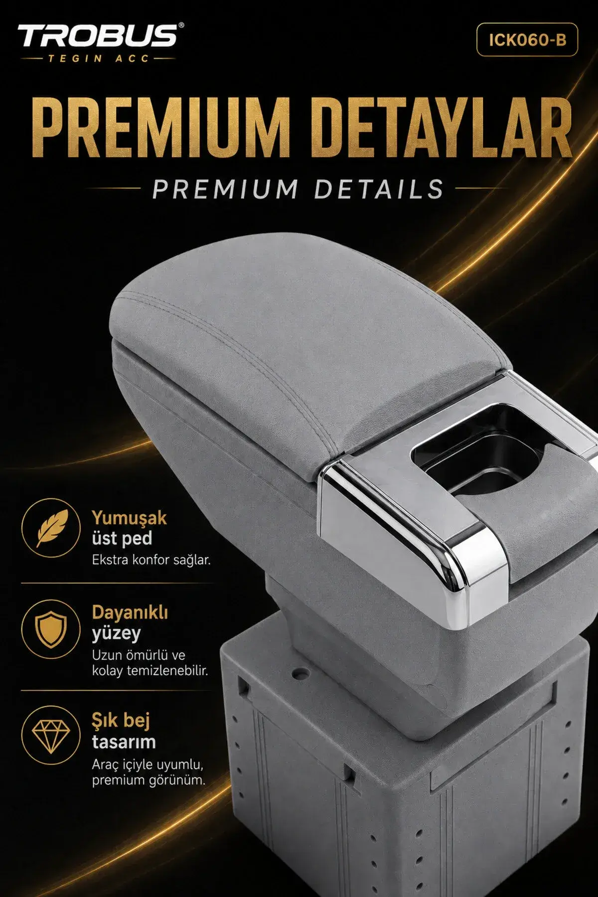 Premium Sürgülü Ayarlanabilir Ayaklı Kolçak Gri (1)