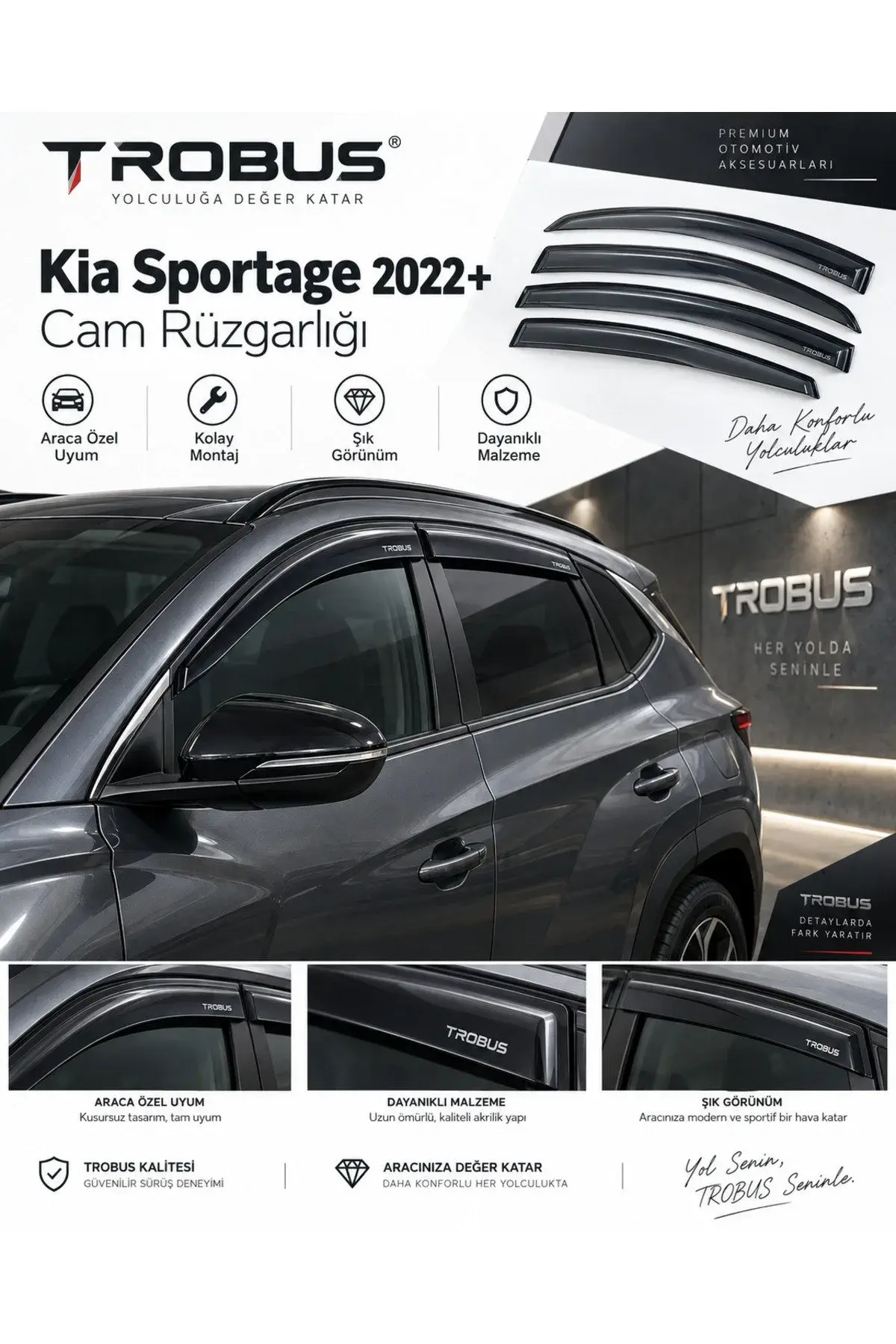 Kia Sportage (2022 ve Sonrası) NQ5 Cam Rüzgarlığı 4'lü (1)