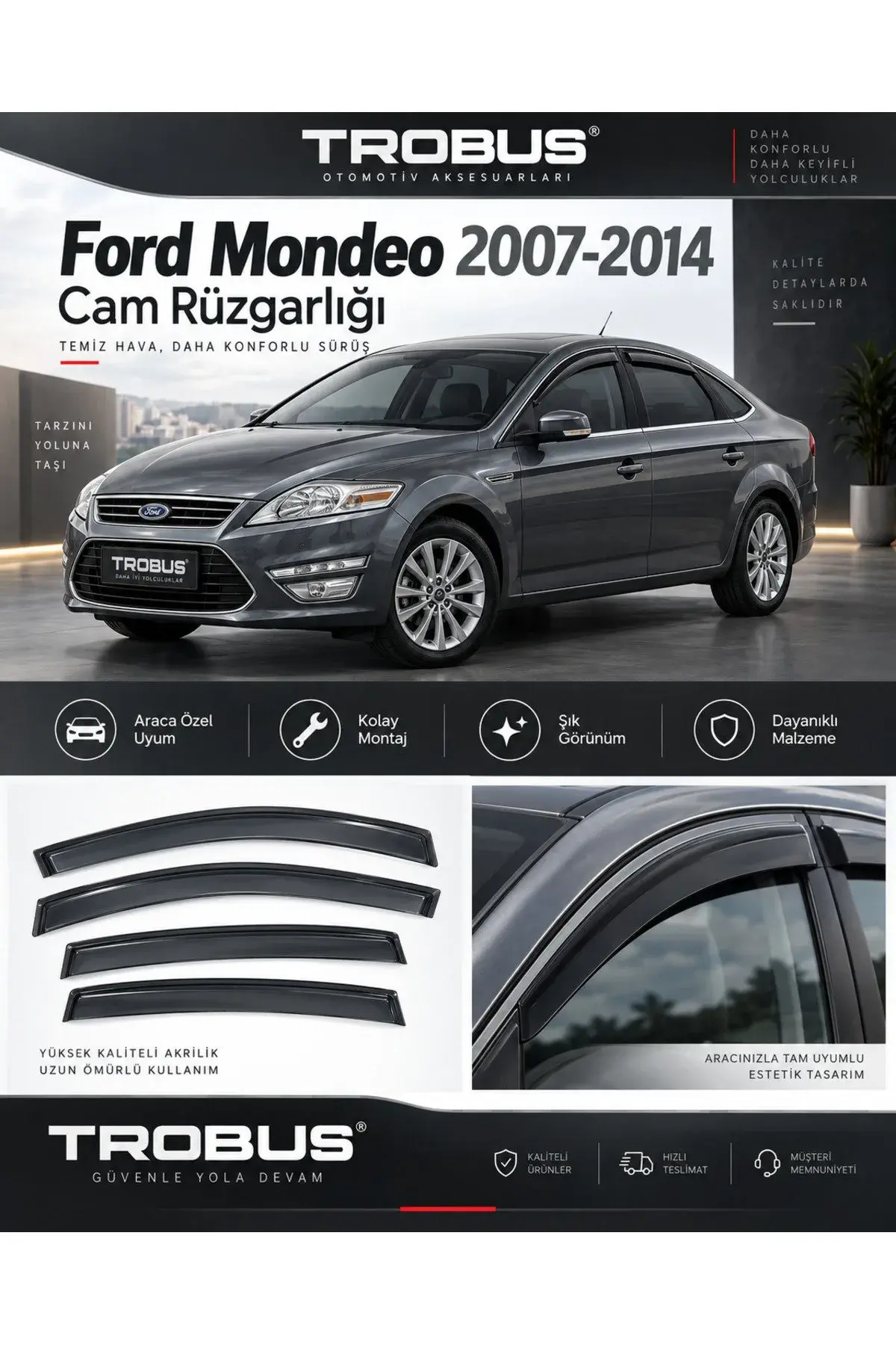 Ford Mondeo (2007-2014) MK4 Cam Rüzgarlığı 4'lü (1)