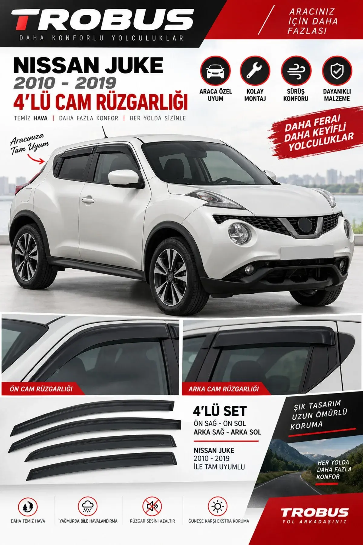 Nissan Juke (2010-2019) Cam Rüzgarlığı 4'lü (1)