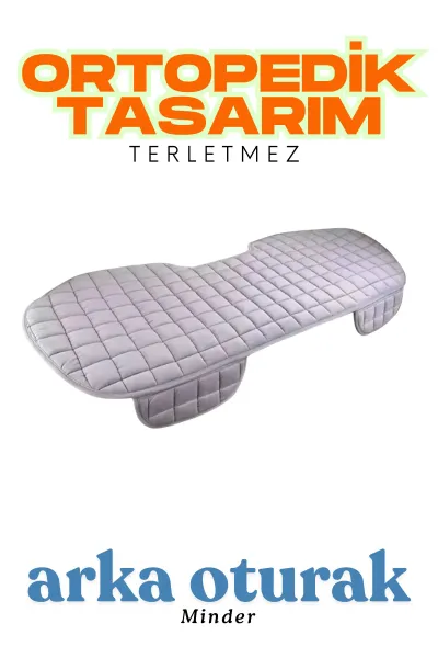 Üniversal Soft Alkantra Arka Oturak Minderi Gri