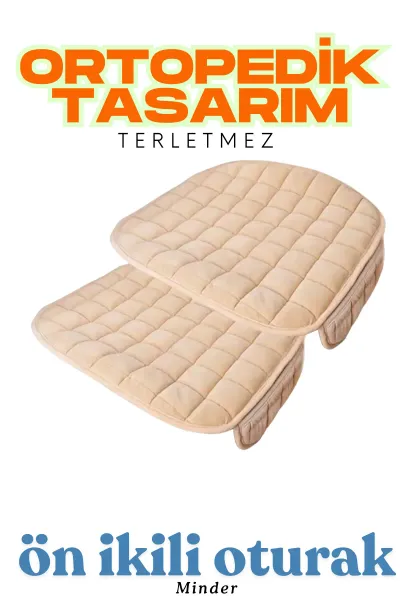 Üniversal Soft Alkantra Ön İkili Oturak Minderi Bej