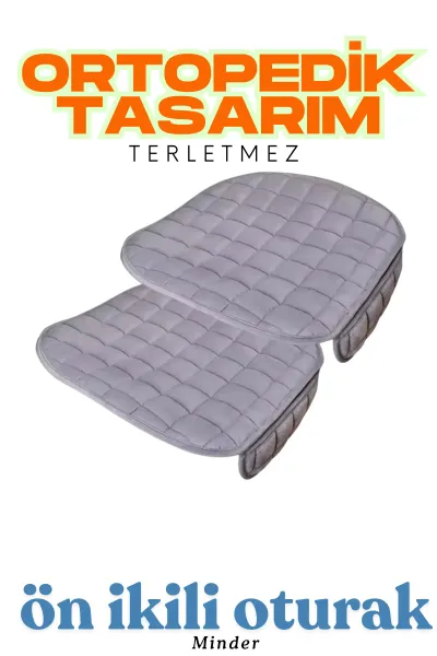 Üniversal Soft Alkantra Ön İkili Oturak Minderi Gri