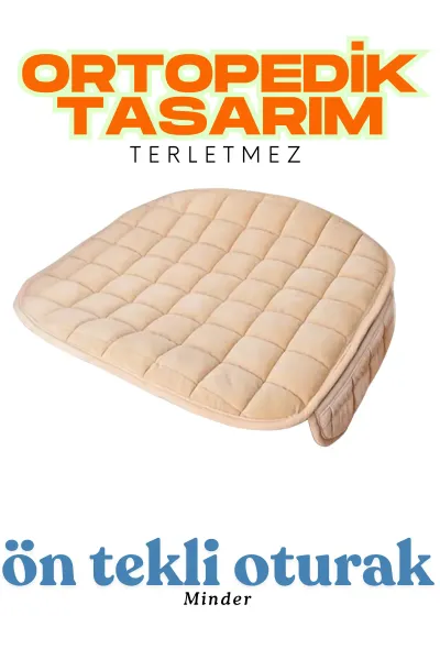 Üniversal Soft Alkantra Ön Tekli Oturak Minderi Bej
