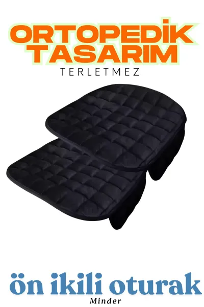 Üniversal Soft Alkantra Ön İkili Oturak Minderi Siyah