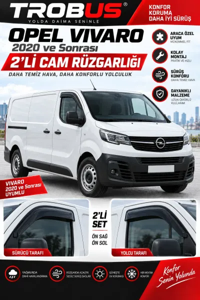 Opel Vivaro (2020 ve Sonrası) Cam Rüzgarlığı 2'li