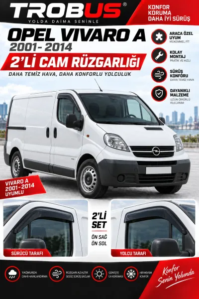 Opel Vivaro A (2001-2014) Cam Rüzgarlığı 2'li