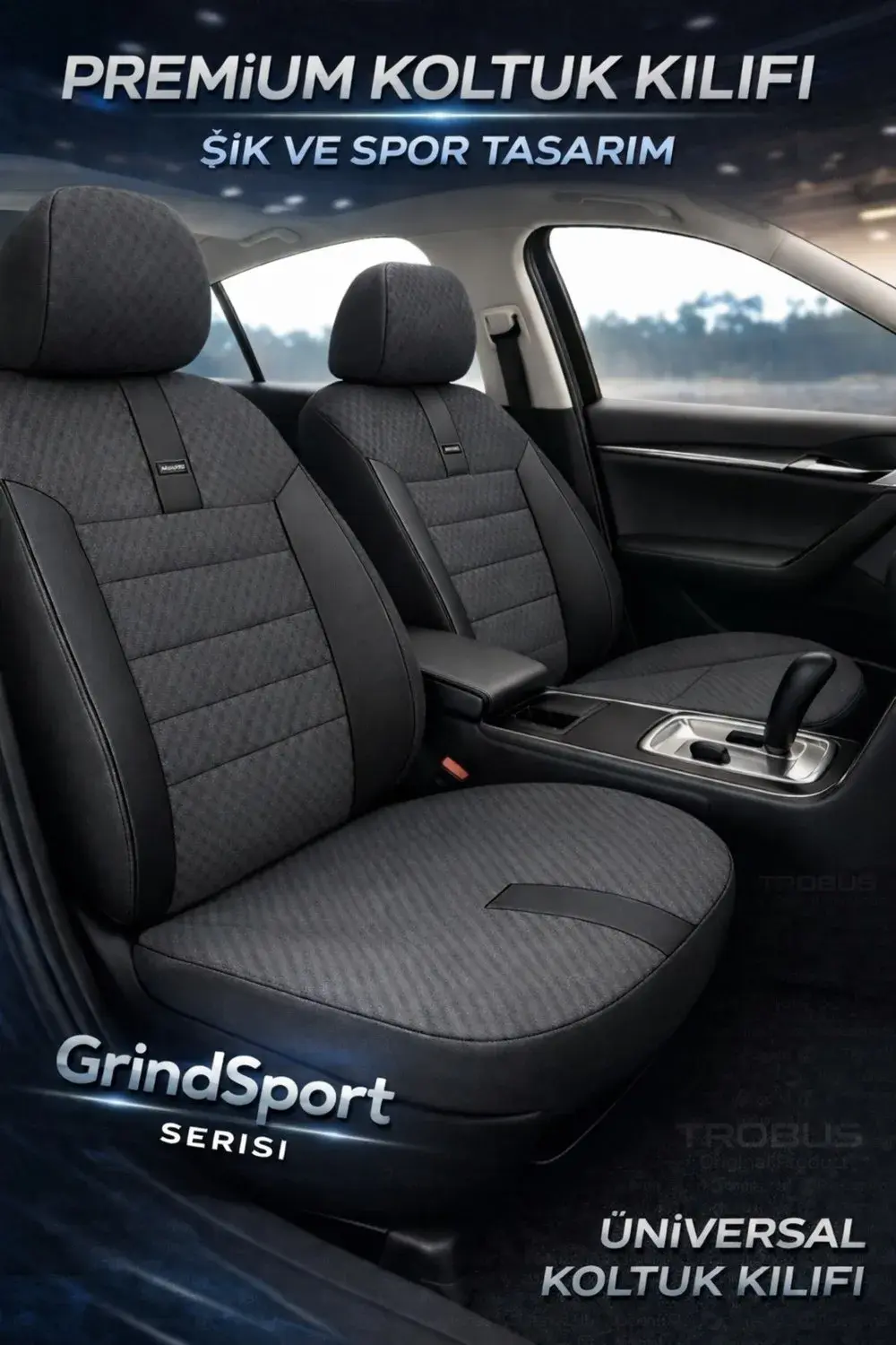 Vira GrindSport Serisi Universal Koltuk Kılıfı – Siyah (1)