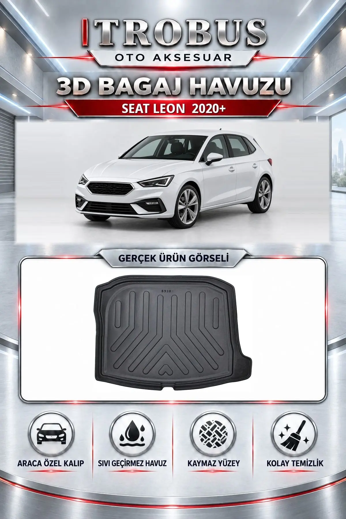 Seat Leon 2020 Sonrası Araca Özel 3D Bagaj Havuzu