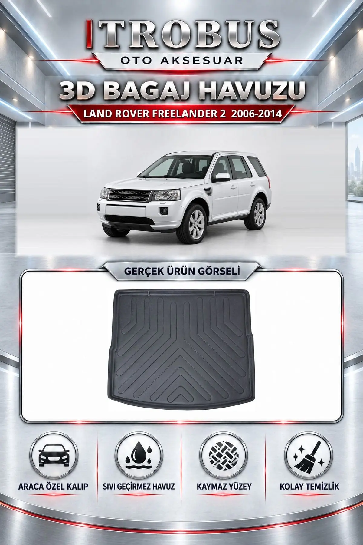 Land Rover Freelander 2 2006-2014 Araca Özel 3D Bagaj Havuzu