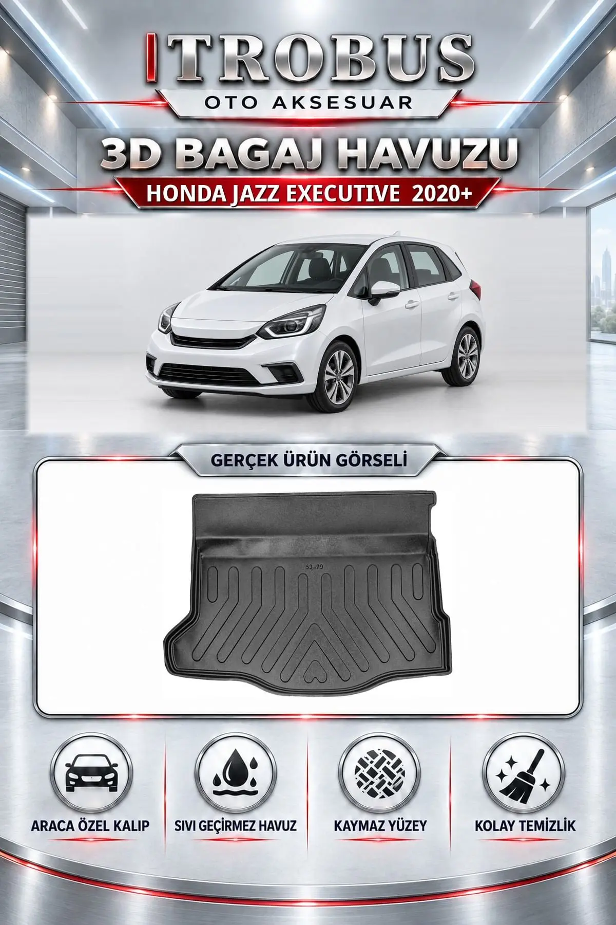Honda Jazz 2020 Sonrası Executive Araca Özel 3D Bagaj Havuzu