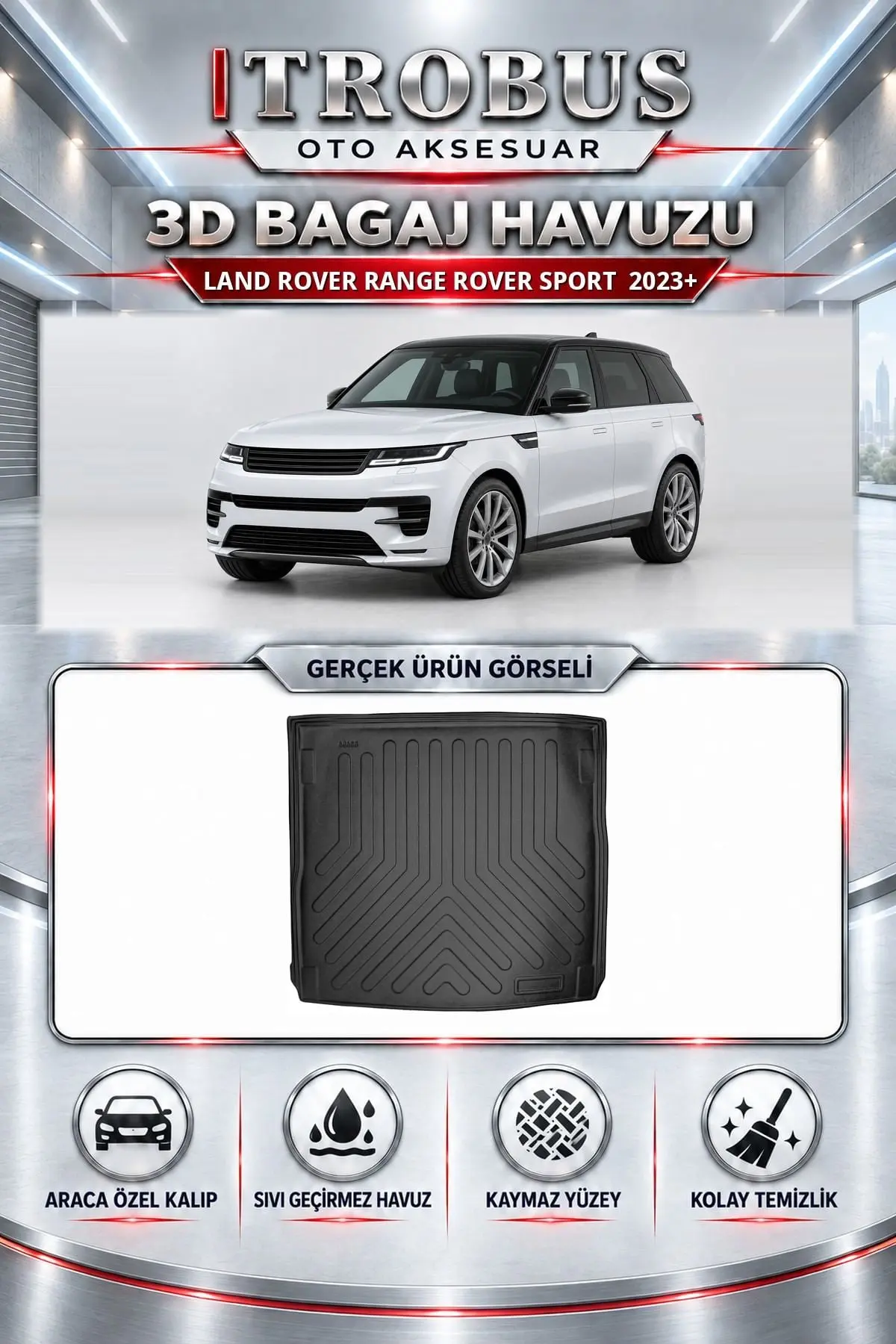 Land Rover Range Rover Sport 2023 Sonrası Araca Özel 3D Bagaj Havuzu