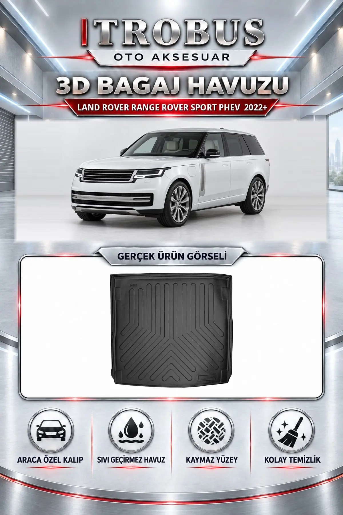 Land Rover Range Rover Sport Phev 2022 Sonrası Araca Özel 3D Bagaj Havuzu