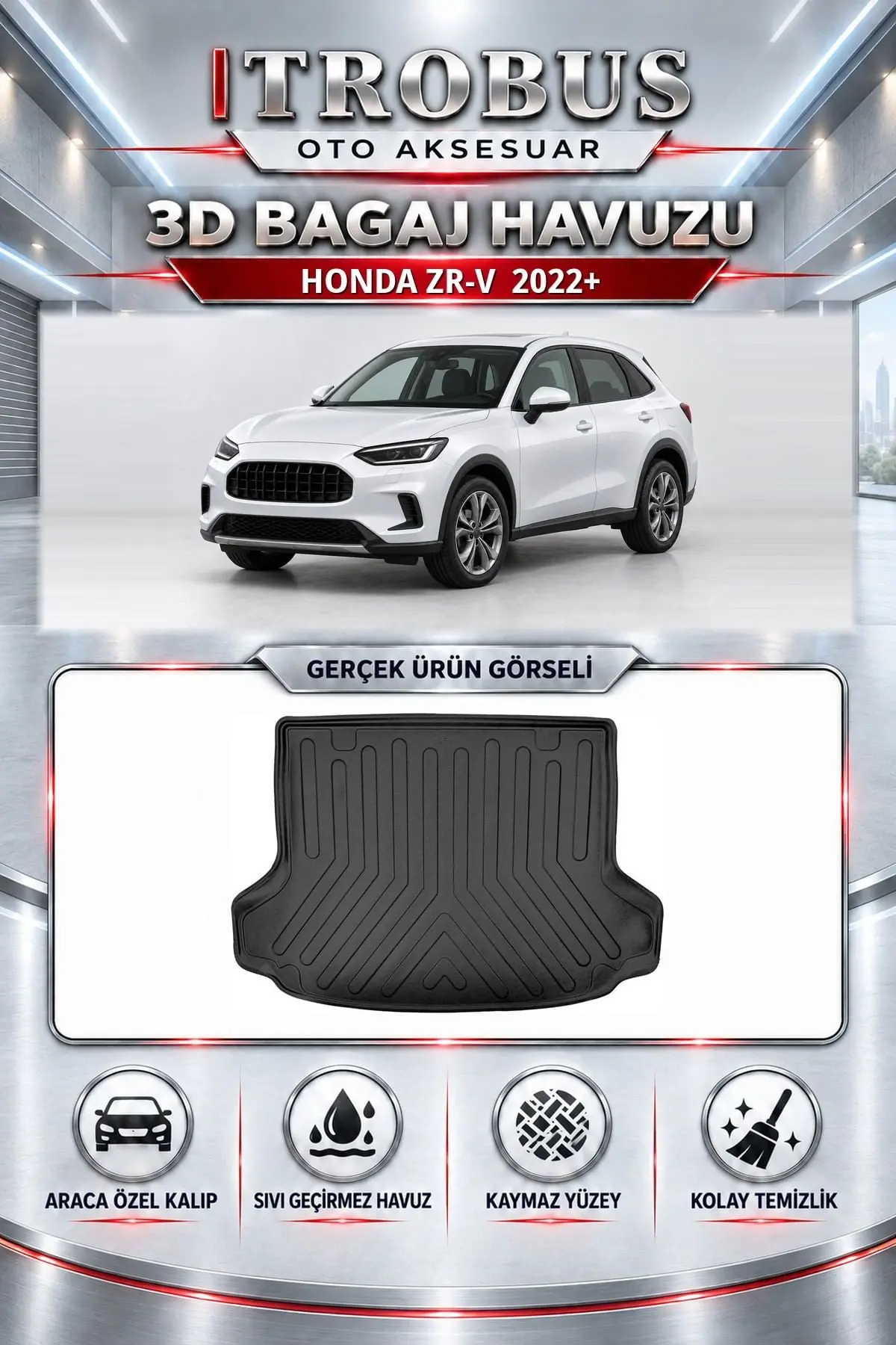 Honda ZR-V 2022 Sonrası Araca Özel 3D Bagaj Havuzu