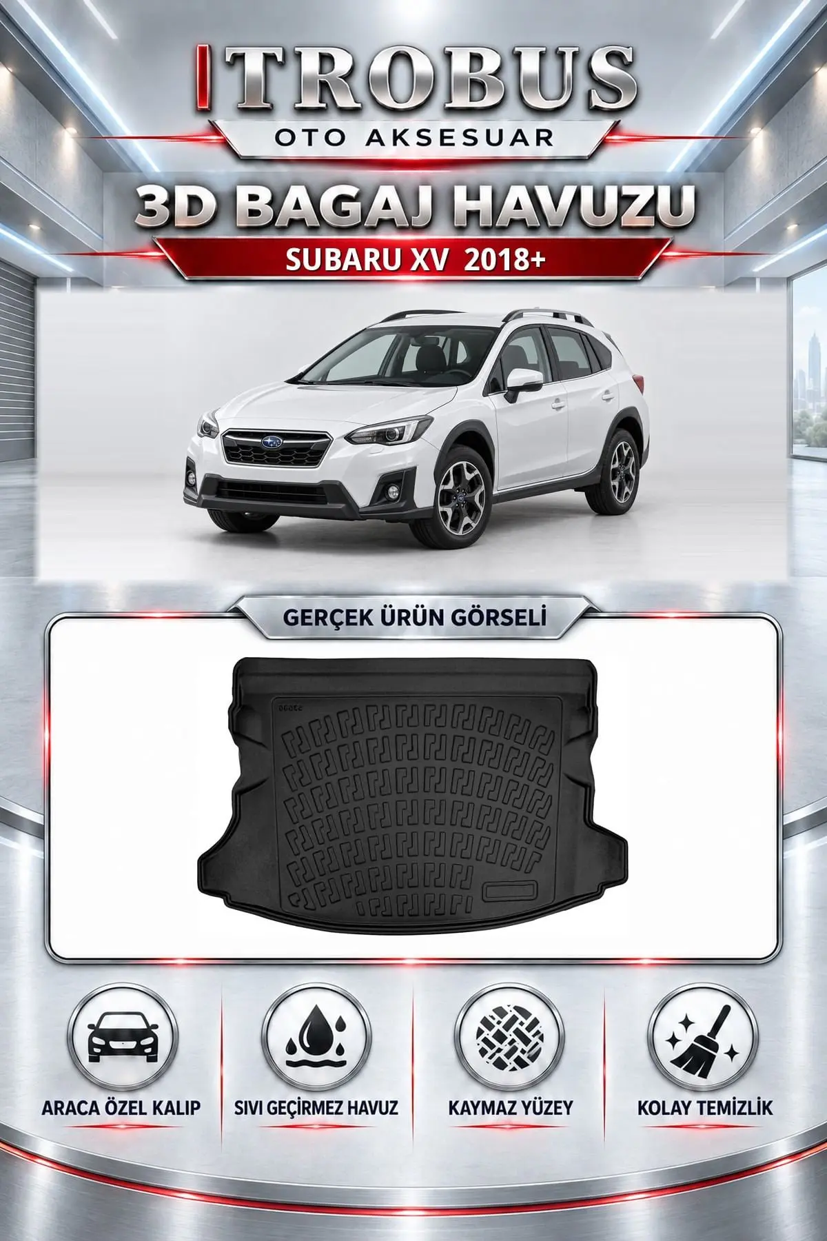 Subaru XV 2018 Sonrası Araca Özel 3D Bagaj Havuzu