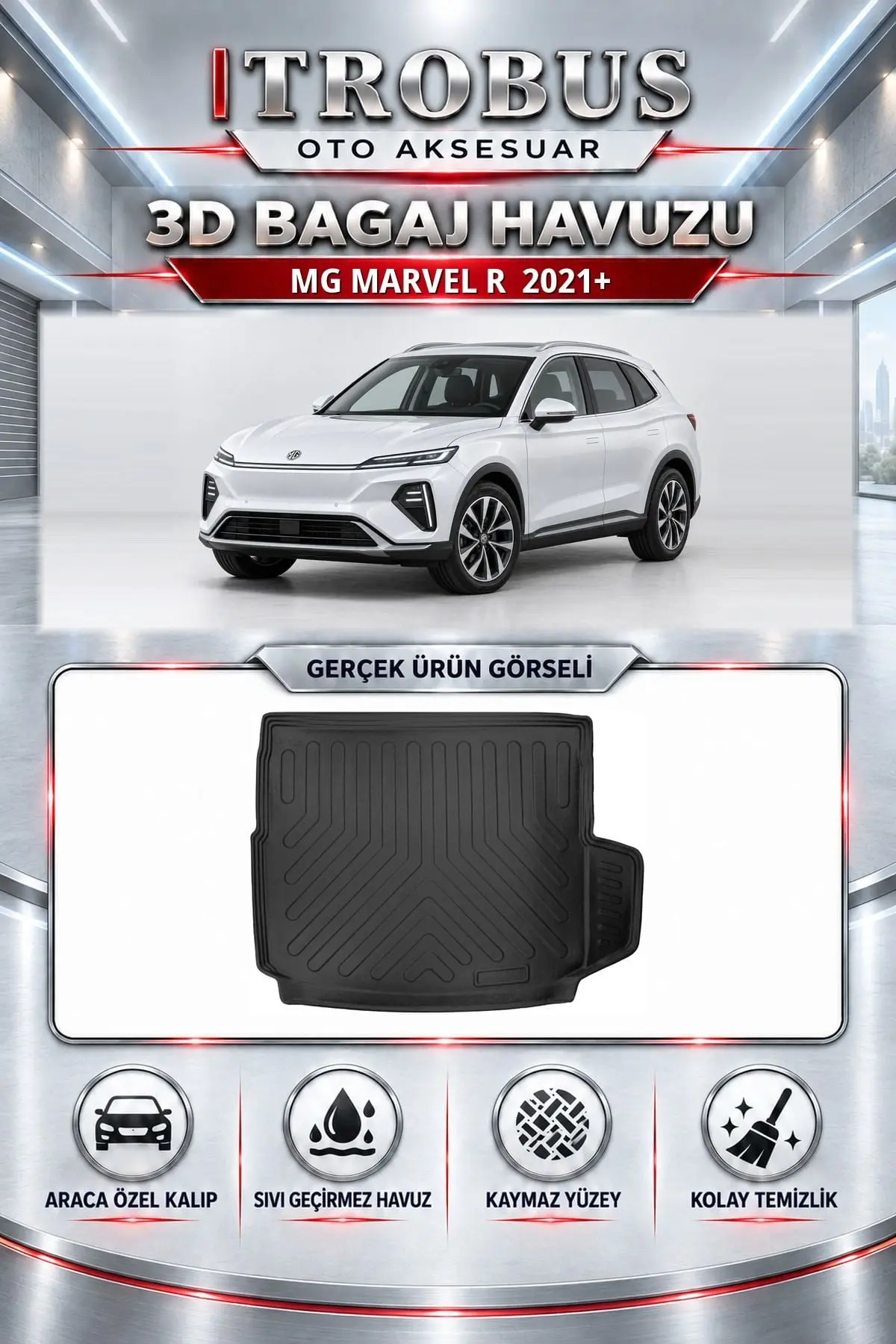 Mg Marvel R 2021 Sonrası Araca Özel 3D Bagaj Havuzu