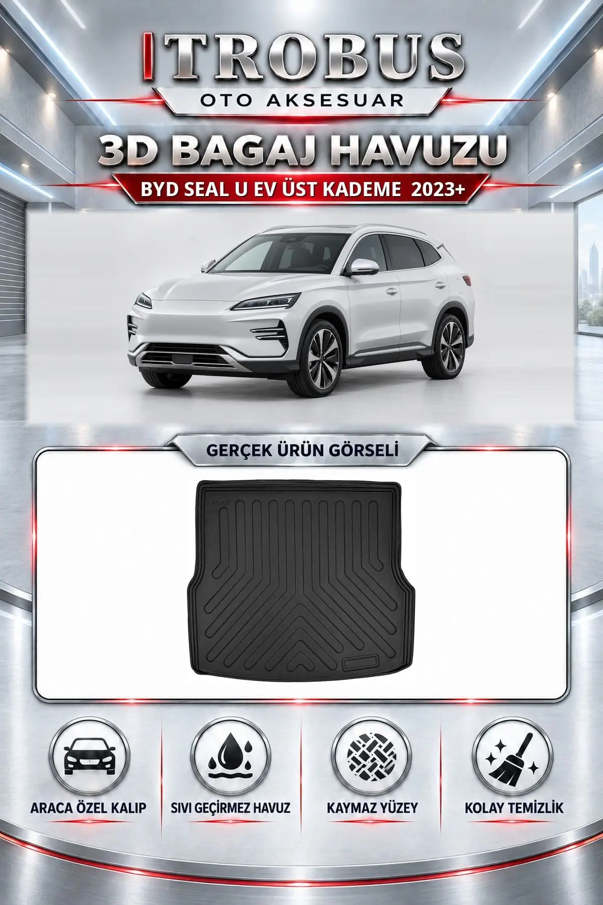 Byd Seal U EV 2023 Sonrası Üst Kademe Araca Özel 3D Bagaj Havuzu