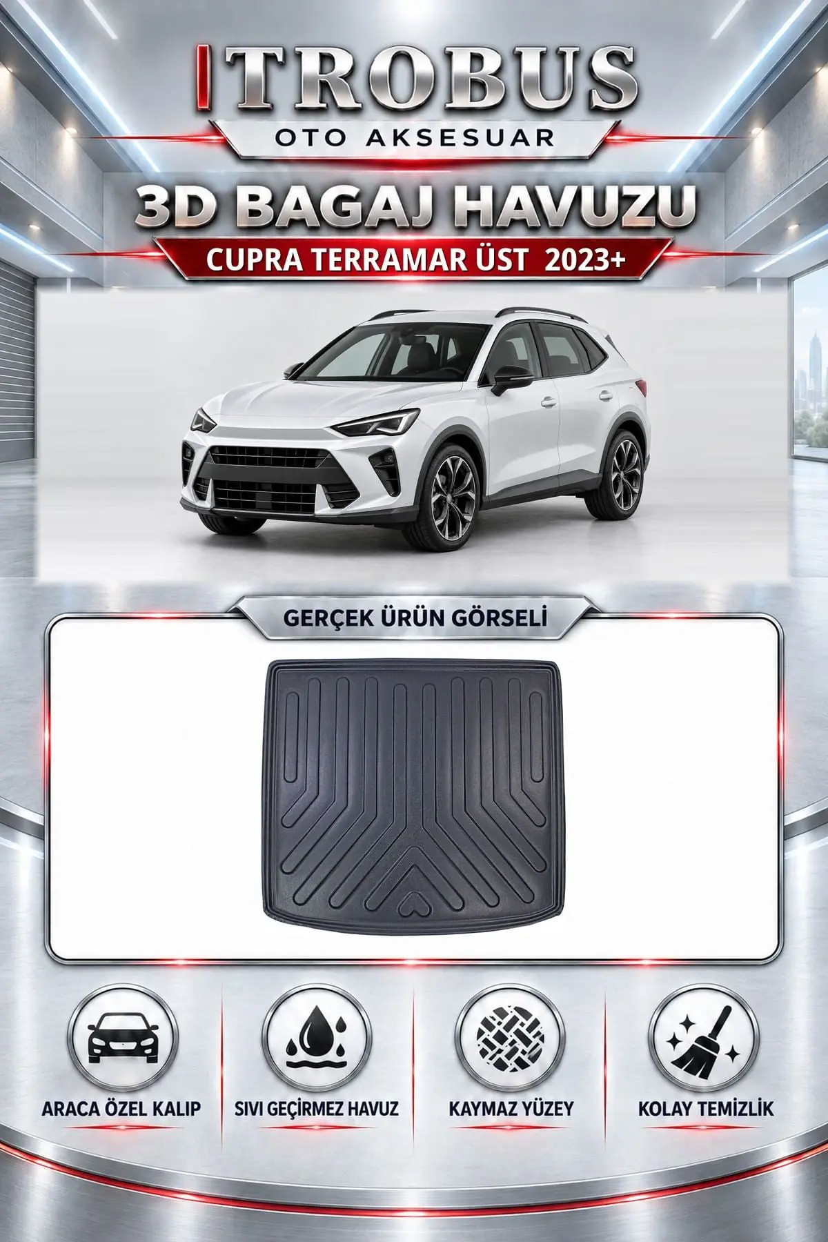 Cupra Terramar 2023 Sonrası Üst Araca Özel 3D Bagaj Havuzu