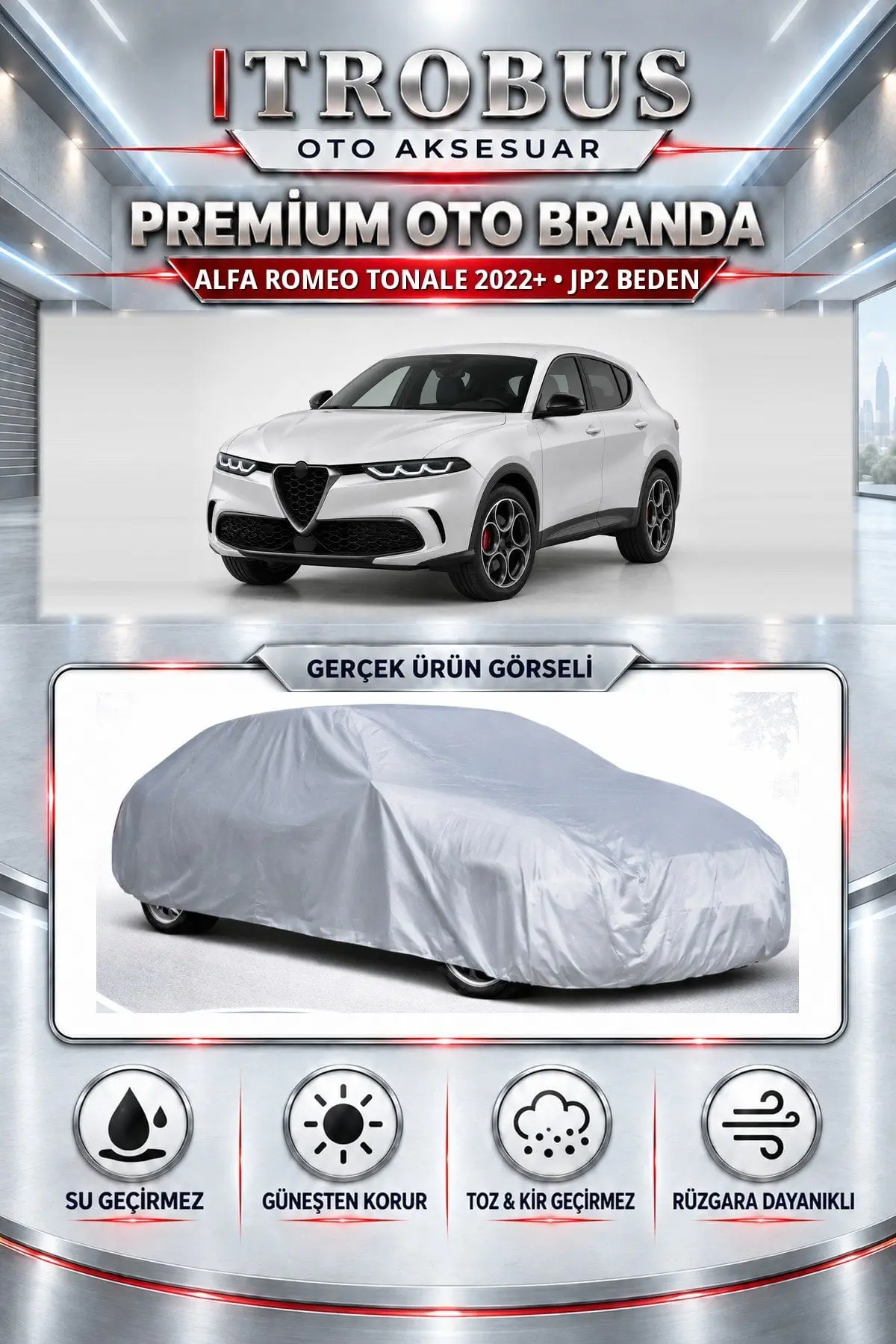 Alfa Romeo Tonale 2022 ve Sonrası Uyumlu Premium Oto Branda – JP2 Beden