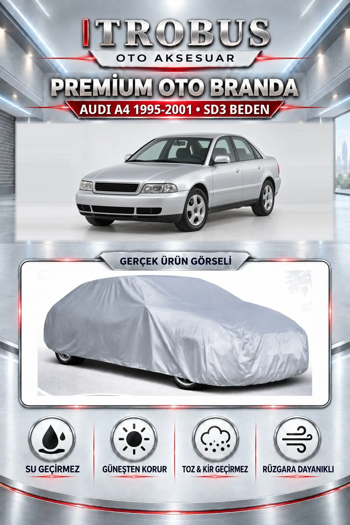 Audi A4 1999 ve Öncesi Uyumlu Premium Oto Branda – SD3 Beden