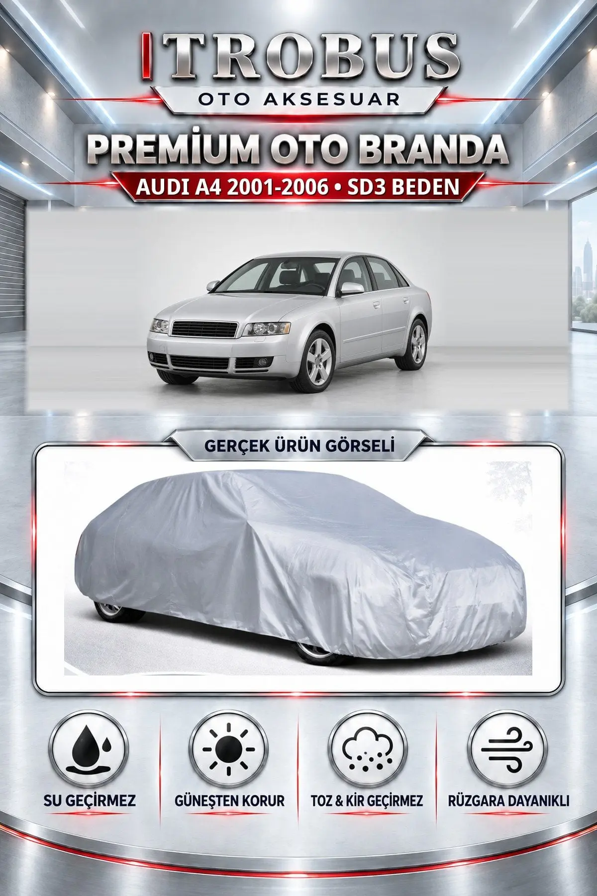 Audi A4 Cabrio 2001-2009 Uyumlu Premium Oto Branda – SD3 Beden