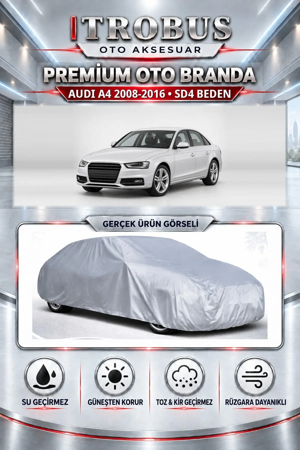 Audi A4 2007 ve Sonrası Uyumlu Premium Oto Branda – SD4 Beden