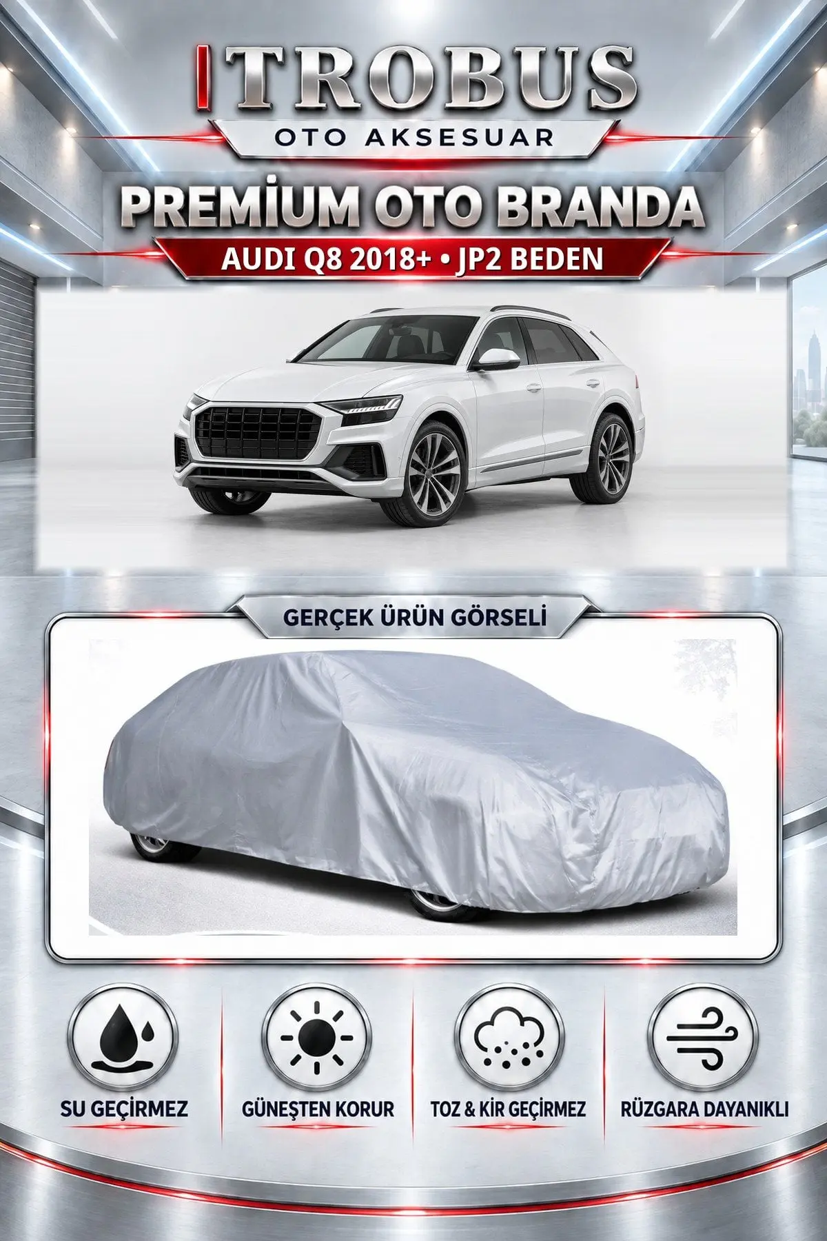 Audi Q8 2018 ve Sonrası Uyumlu Premium Oto Branda – JP2 Beden