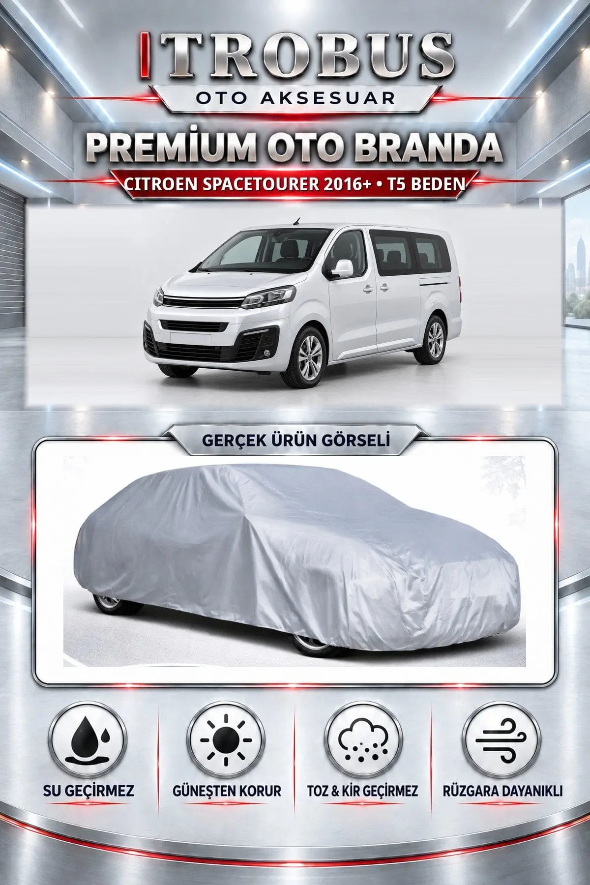 Citroen Spacetourer 2016 ve Sonrası Uyumlu Premium Oto Branda – T5 Beden