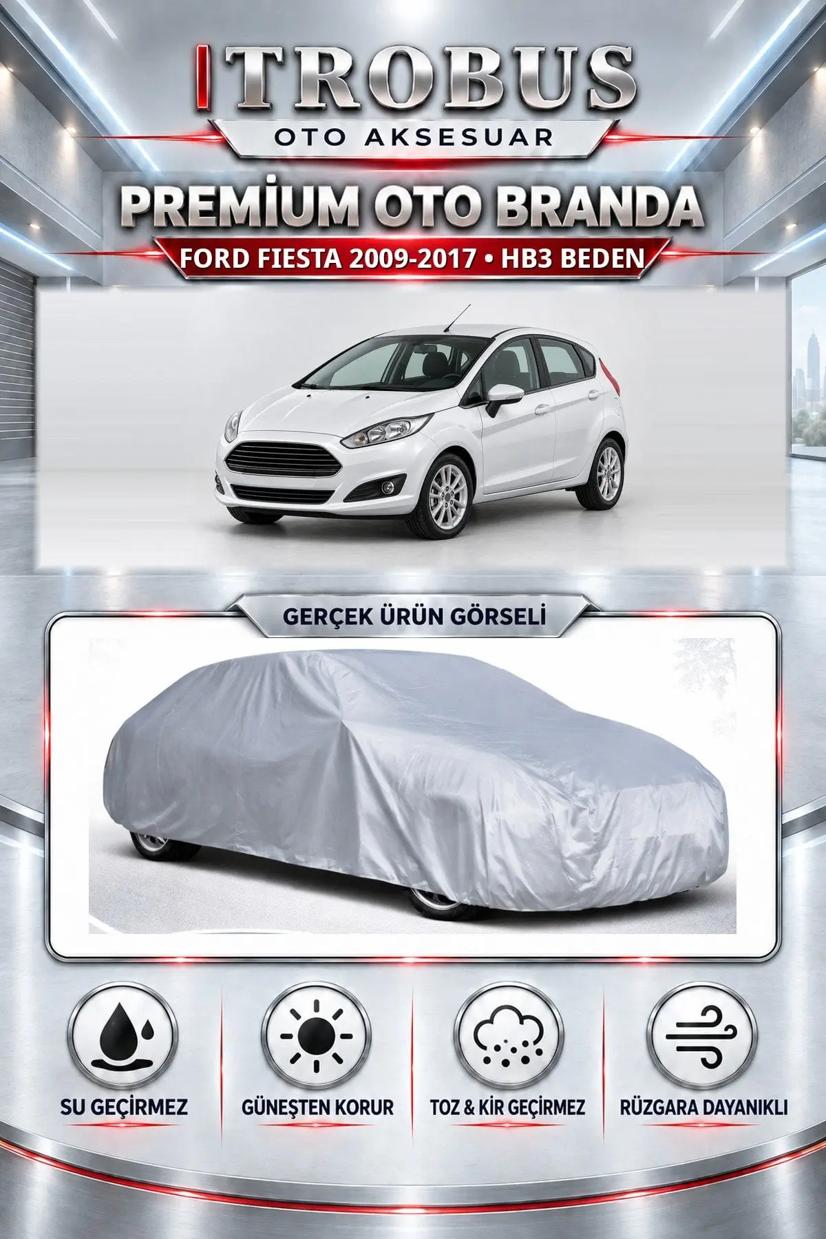 Ford Fiesta 2009 ve Sonrası Uyumlu Premium Oto Branda – HB3 Beden