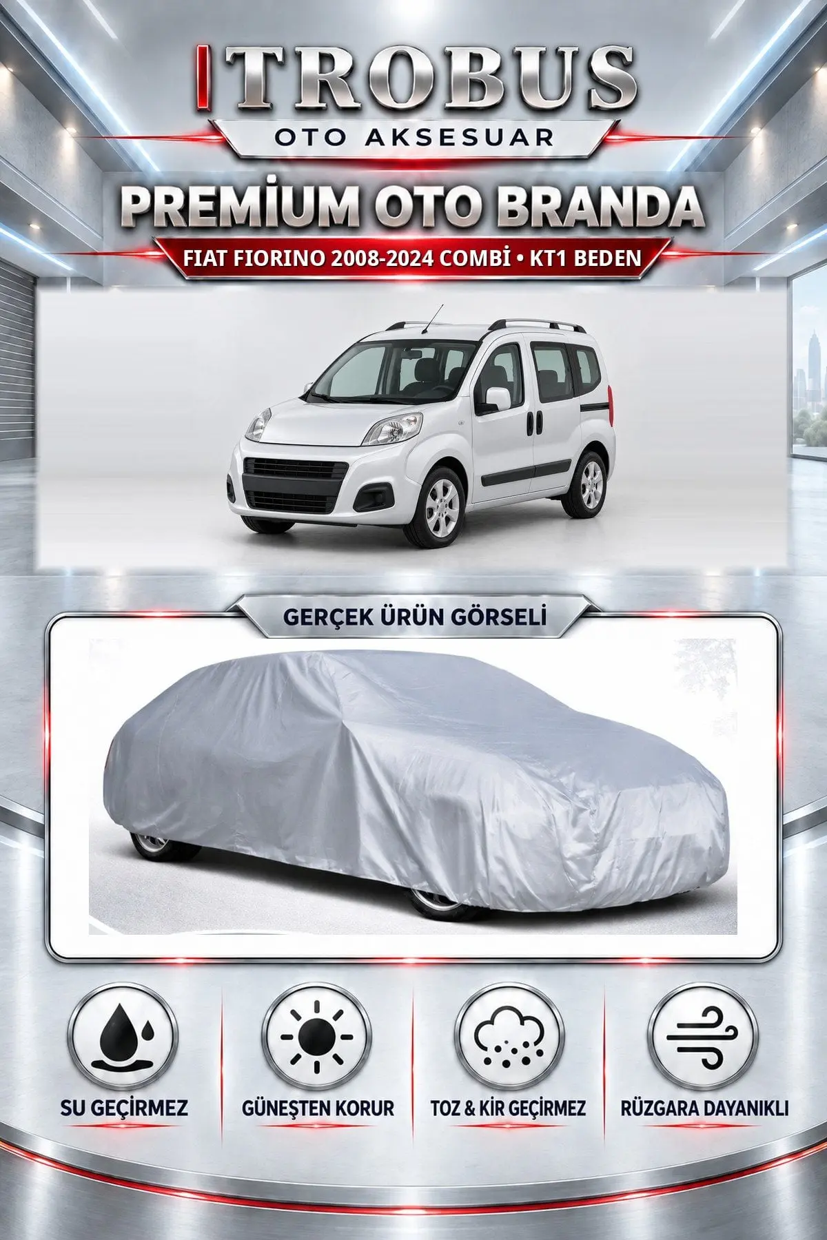 Fiat Fiorino 2008 ve Sonrası Uyumlu Premium Oto Branda – KT1 Beden