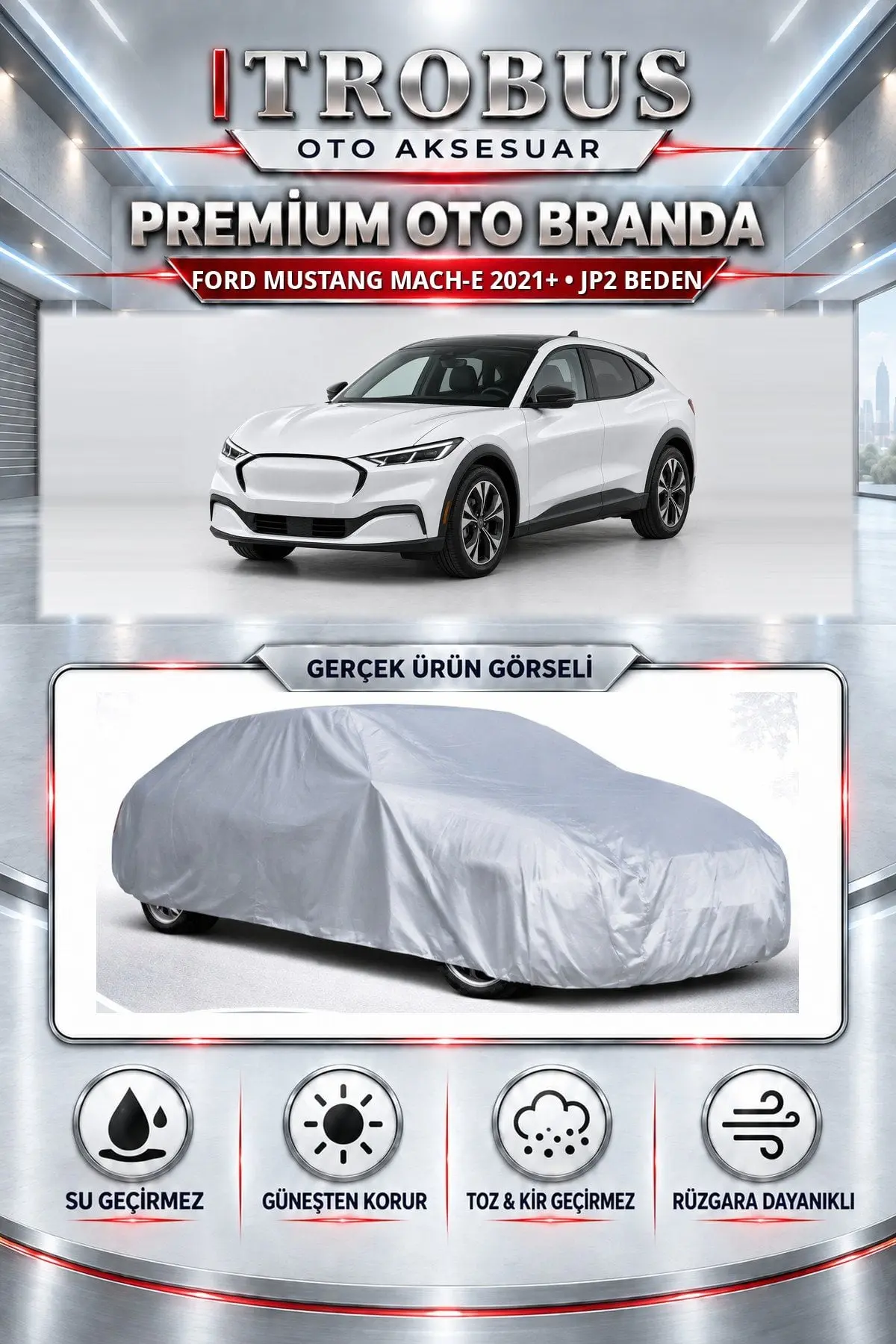 Ford Mustang Mach-e 2020 ve Sonrası Uyumlu Premium Oto Branda – JP2 Beden
