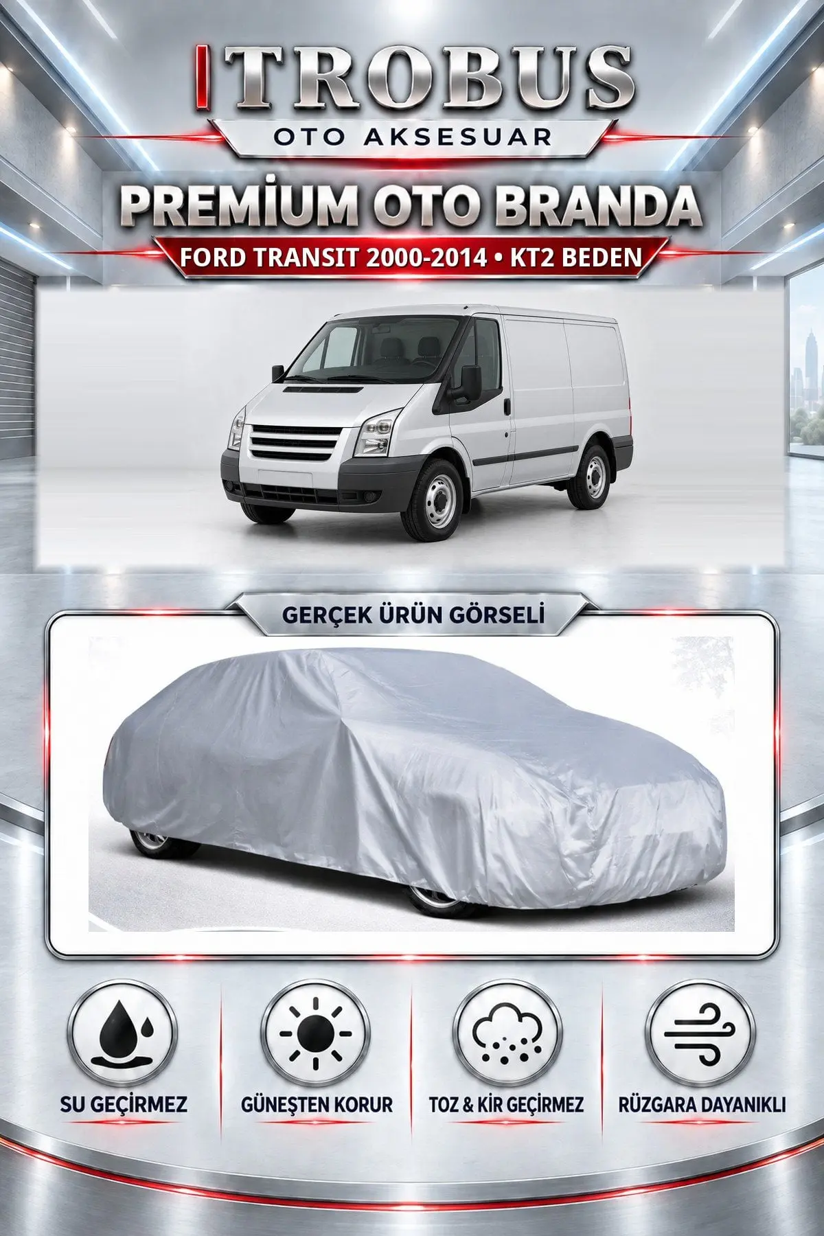 Ford Transit Connect 2002 ve Sonrası Uyumlu Premium Oto Branda – KT2 Beden