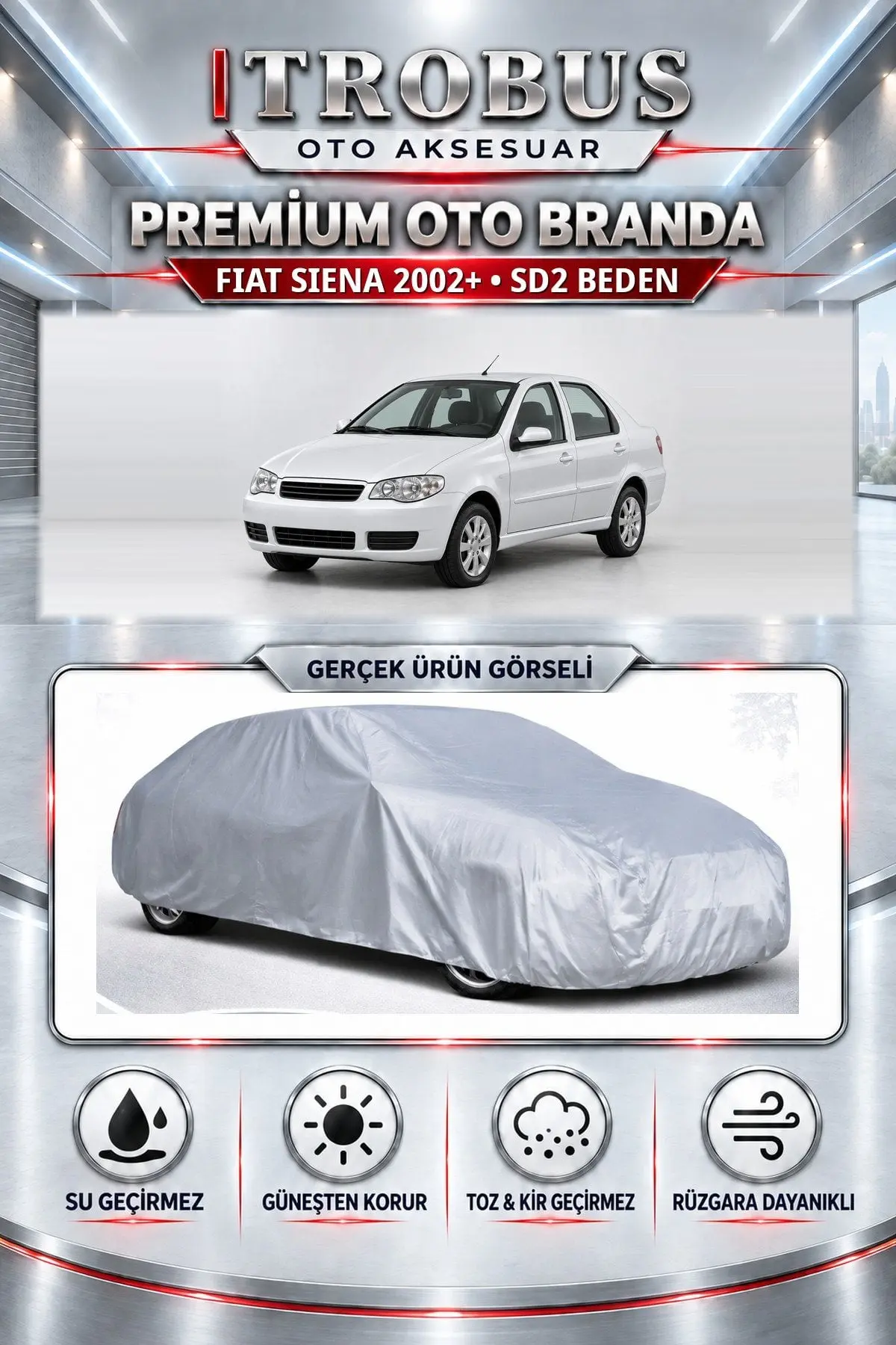 Fiat Siena 1996-2016 Uyumlu Premium Oto Branda – SD2 Beden