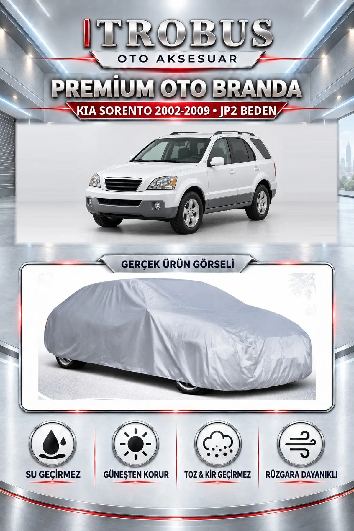 KIA Sorento 2002 ve Sonrası Uyumlu Premium Oto Branda – JP2 Beden