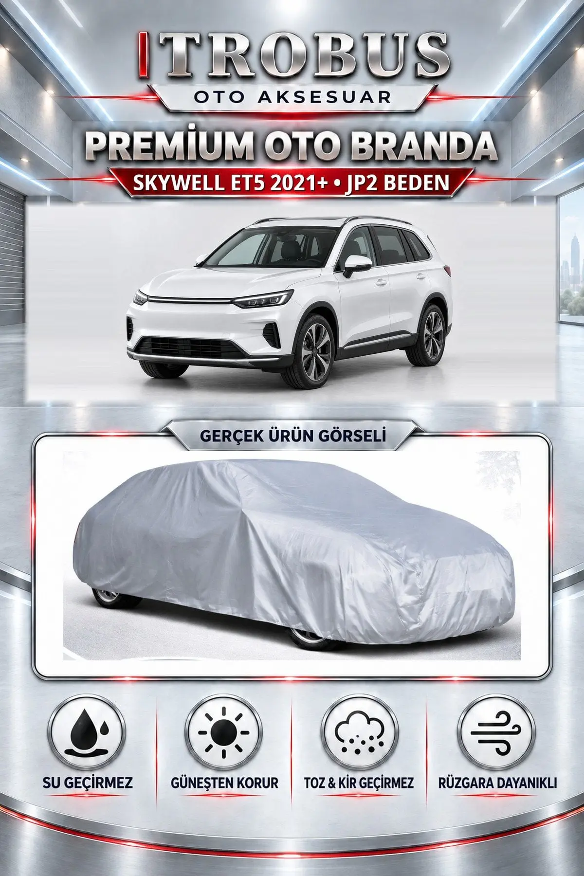 Skywell ET5 2020 ve Sonrası Uyumlu Premium Oto Branda – JP2 Beden