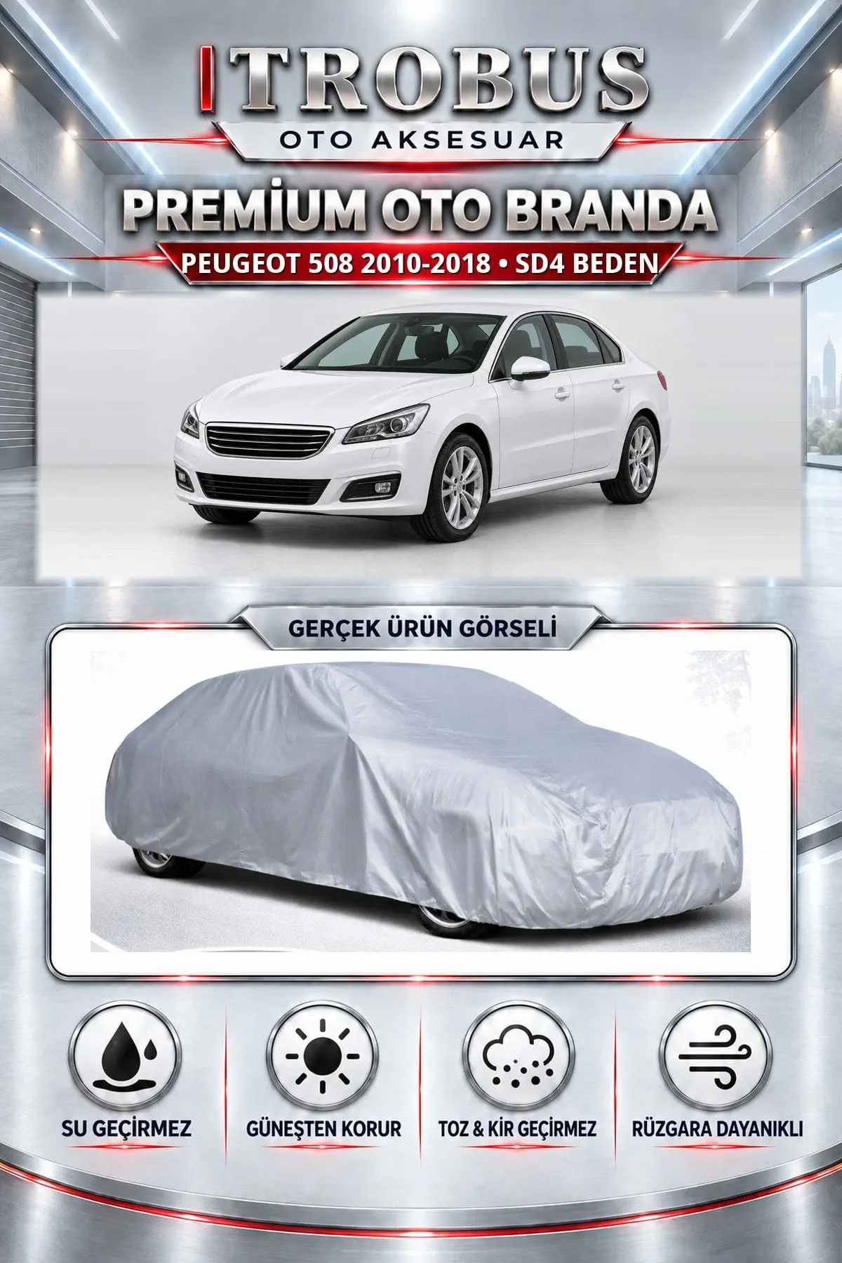Peugeot 508 2010 ve Sonrası Uyumlu Premium Oto Branda – SD4 Beden