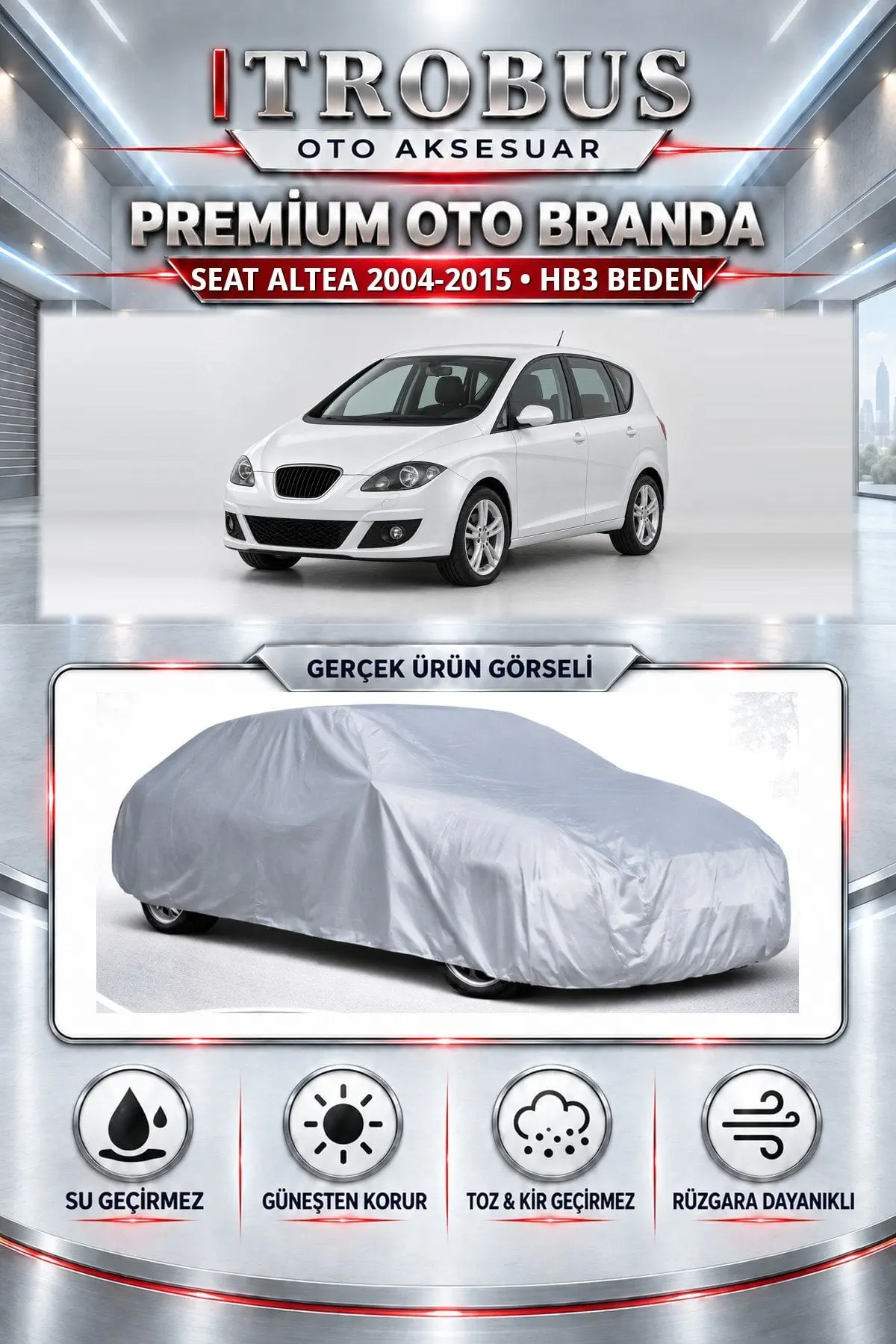 Seat Altea kısa 2004-2015 Uyumlu Premium Oto Branda – HB3 Beden