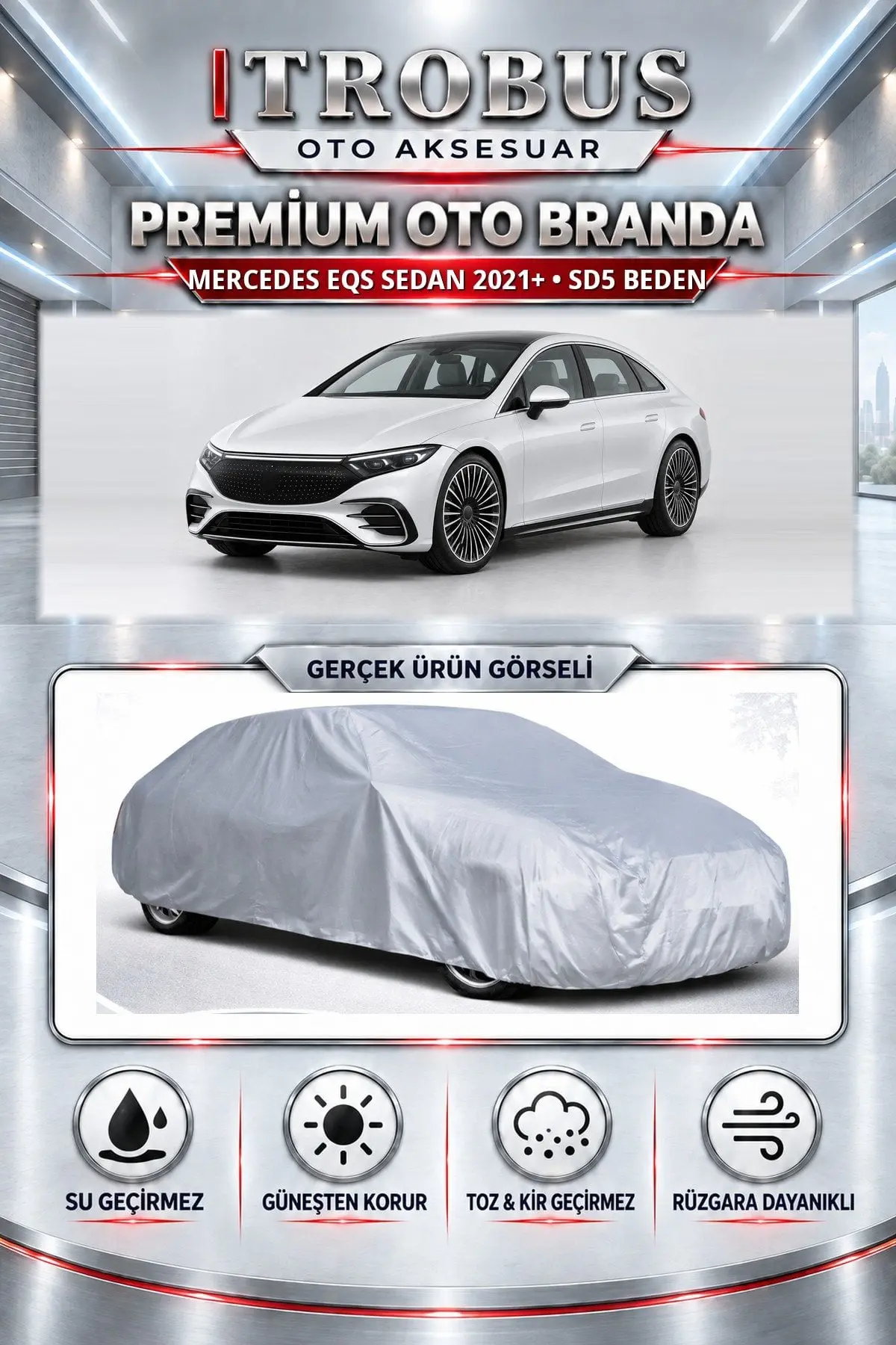 Mercedes-Benz EQS Sedan 2021 ve Sonrası Uyumlu Premium Oto Branda – SD5 Beden
